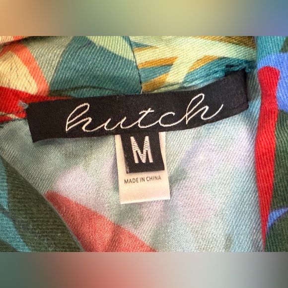 Hutch Rigby Tropical Floral Tie Waist Button Front Maxi Shirt Dress, Size M Boho - Picture 5 of 14